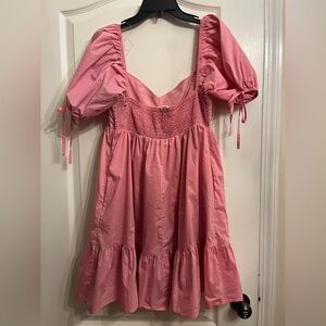 Pink Puff Sleeve Dress